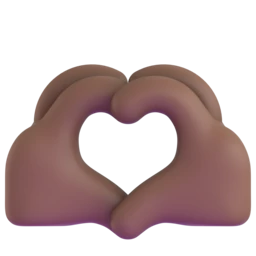 Heart hands: medium-dark skin tone animated emoji
