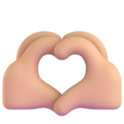 Heart hands: medium-light skin tone animated emoji