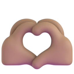Heart hands: medium skin tone animated emoji