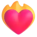 Heart on fire 3D animated emoji