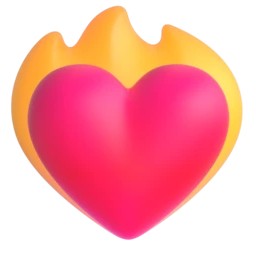Heart on fire animated emoji