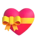 Heart with ribbon 3D animated emoji