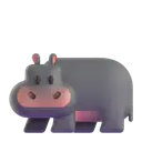 Hippopotamus 3D animated emoji