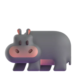 Hippopotamus animated emoji