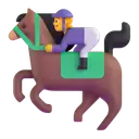 Horse racing 3D animated emoji