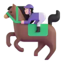 Horse racing: light skin tone 3D animated emoji
