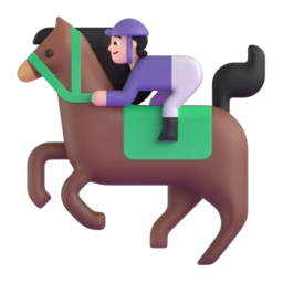 Horse racing: light skin tone animated emoji