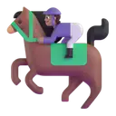 Horse racing: medium skin tone 3D animated emoji