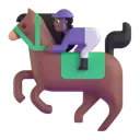 Horse racing: medium-dark skin tone 3D animated emoji