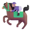 Horse racing: medium-light skin tone 3D animated emoji