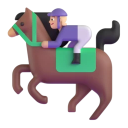 Horse racing: medium-light skin tone animated emoji