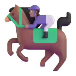 Horse racing: medium skin tone animated emoji