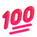 Hundred points 3D animated emoji