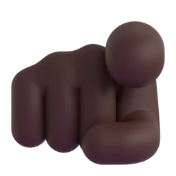 Index pointing at the viewer: dark skin tone animated emoji