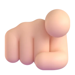 Index pointing at the viewer: light skin tone animated emoji