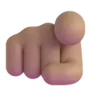 Index pointing at the viewer: medium skin tone 3D animated emoji