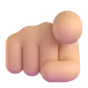 Index pointing at the viewer: medium-light skin tone 3D animated emoji