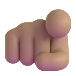 Index pointing at the viewer: medium skin tone animated emoji