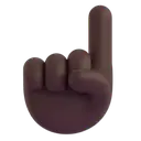 Index pointing up: dark skin tone 3D animated emoji