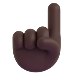 Index pointing up: dark skin tone animated emoji
