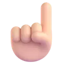 Index pointing up: light skin tone 3D animated emoji