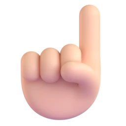 Index pointing up: light skin tone animated emoji
