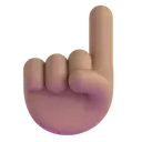 Index pointing up: medium skin tone 3D animated emoji