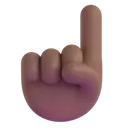 Index pointing up: medium-dark skin tone 3D animated emoji