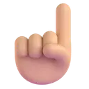 Index pointing up: medium-light skin tone 3D animated emoji