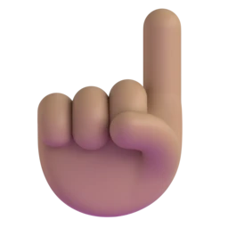 Index pointing up: medium skin tone animated emoji