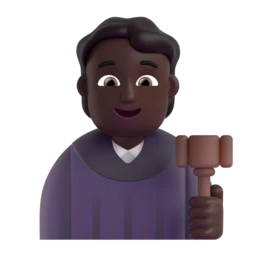 Judge: dark skin tone animated emoji