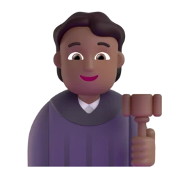 Judge: medium-dark skin tone animated emoji