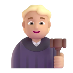 Judge: medium-light skin tone animated emoji