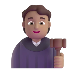 Judge: medium skin tone animated emoji