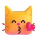 Kissing cat 3D animated emoji