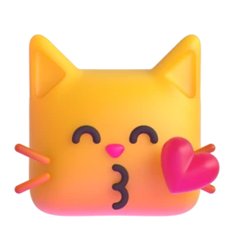 Kissing cat animated emoji
