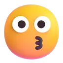 Kissing face 3D animated emoji