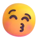 Kissing face with closed eyes 3D animated emoji