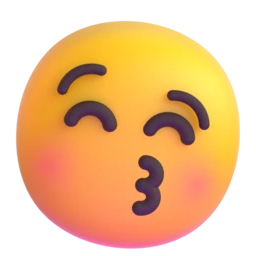 Kissing face with closed eyes animated emoji
