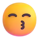 Kissing face with smiling eyes 3D animated emoji