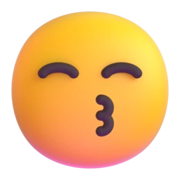 Kissing face with smiling eyes animated emoji