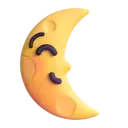 Last quarter moon face 3D animated emoji