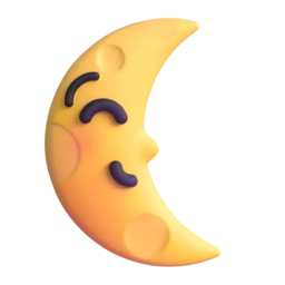 Last quarter moon face animated emoji
