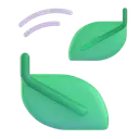 Leaf fluttering in wind 3D animated emoji