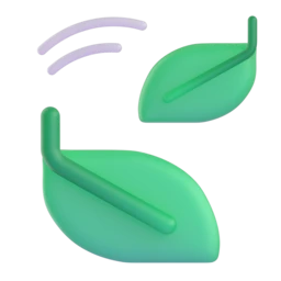 Leaf fluttering in wind animated emoji