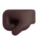 Left-facing fist: dark skin tone 3D animated emoji