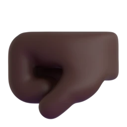 Left-facing fist: dark skin tone animated emoji