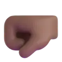 Left-facing fist: medium-dark skin tone 3D animated emoji