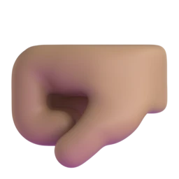Left-facing fist: medium skin tone animated emoji