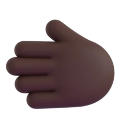Leftwards hand: dark skin tone animated emoji
